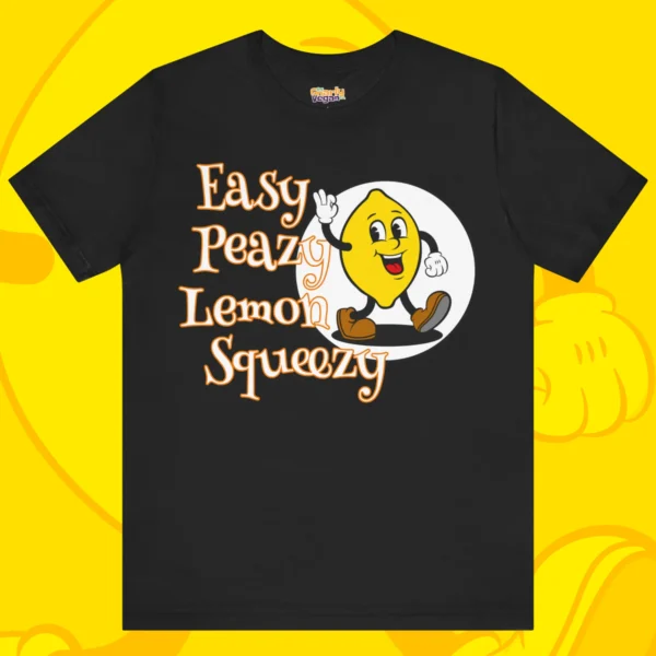 Easy Peazy Lemon Sqeezy T-Shirt Black Mockup