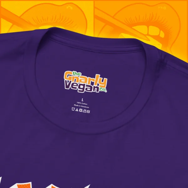 I Want TOFU Tonight T-Shirt Purple Neck Tag