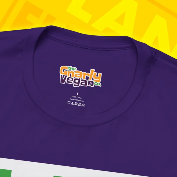 Plant Fuelled Human T-Shirt Purple Neck Tag