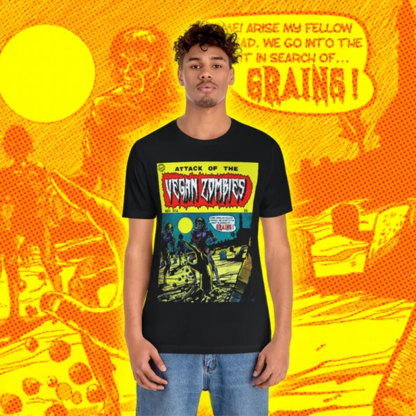 Attack of the Vegan Zombies T-Shirt Black Model