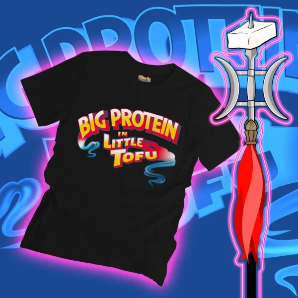 Big Protein In Little Tofu T-Shirt Black Mockup