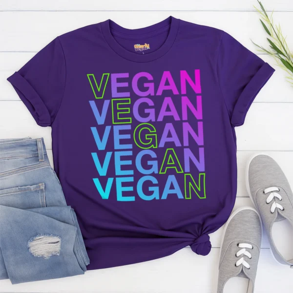 Crossword Vegan T-Shirt Purple Mockup