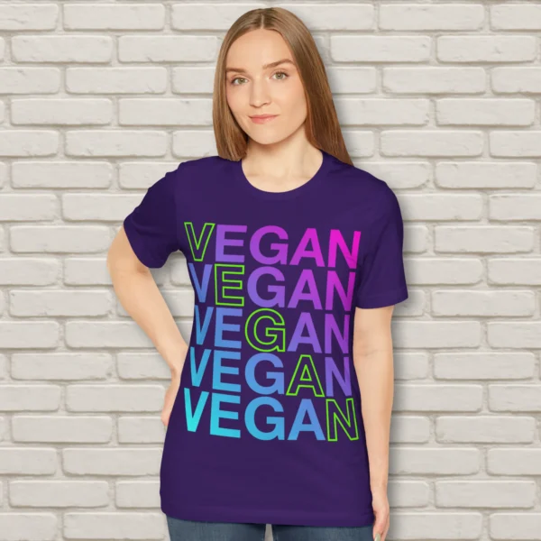 Crossword Vegan T-Shirt Purple Model