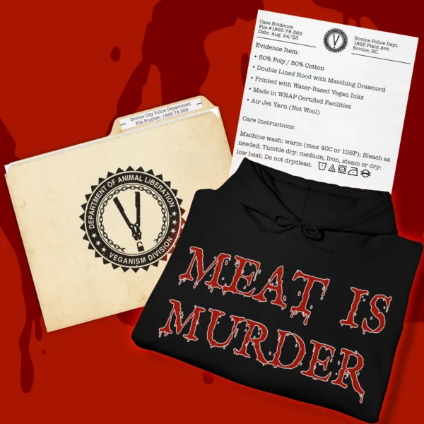 Meat Is Murder Hoodie Black Evidence