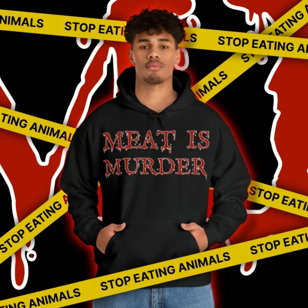 Meat Is Murder Hoodie Black Model