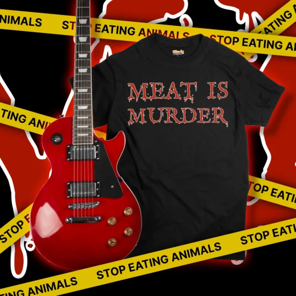Meat Is Murder T-Shirt Black Mockup
