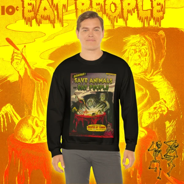Save Animals Eat People 2 Sweatshirt Model