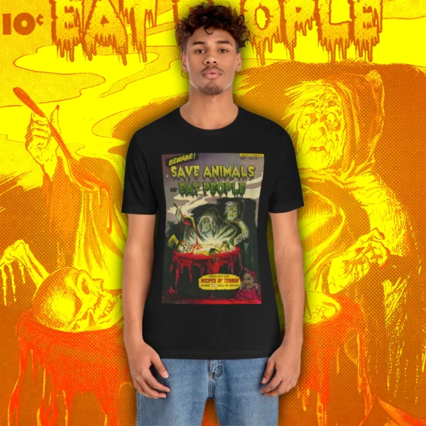 Save Animals Eat People 2 T-Shirt Black Model