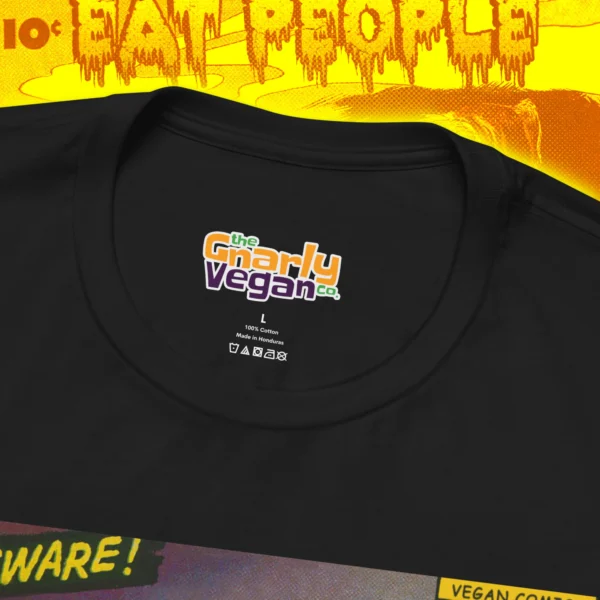 Save Animals Eat People 2 T-shirt Black Neck Tag