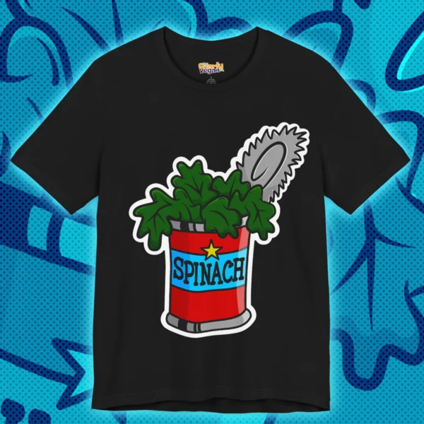 Spinach Fuelled Human T-Shirt Black Mockup