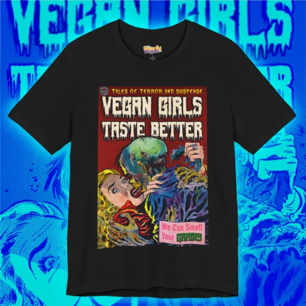 Vegan Girls Taste Better T-Shirt Black Mockup