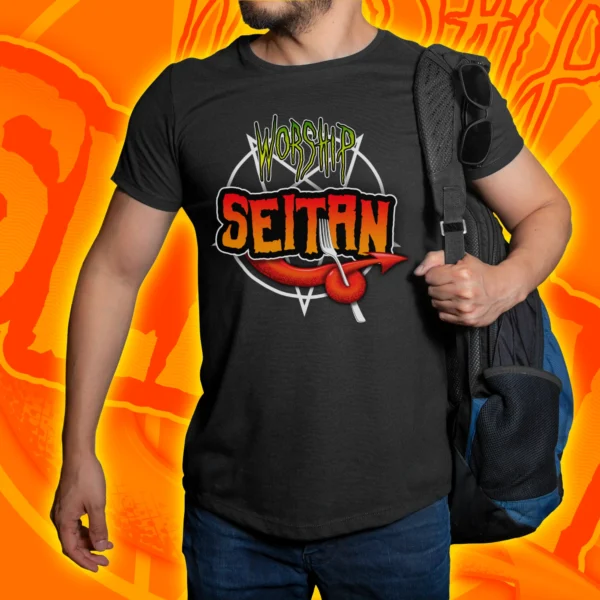 Worship Seitan T-Shirt Black Model
